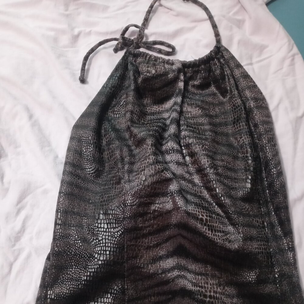 Faux Snakeskin Halter Top